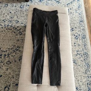 Spanx Faux Leather Moto Leggings size small
